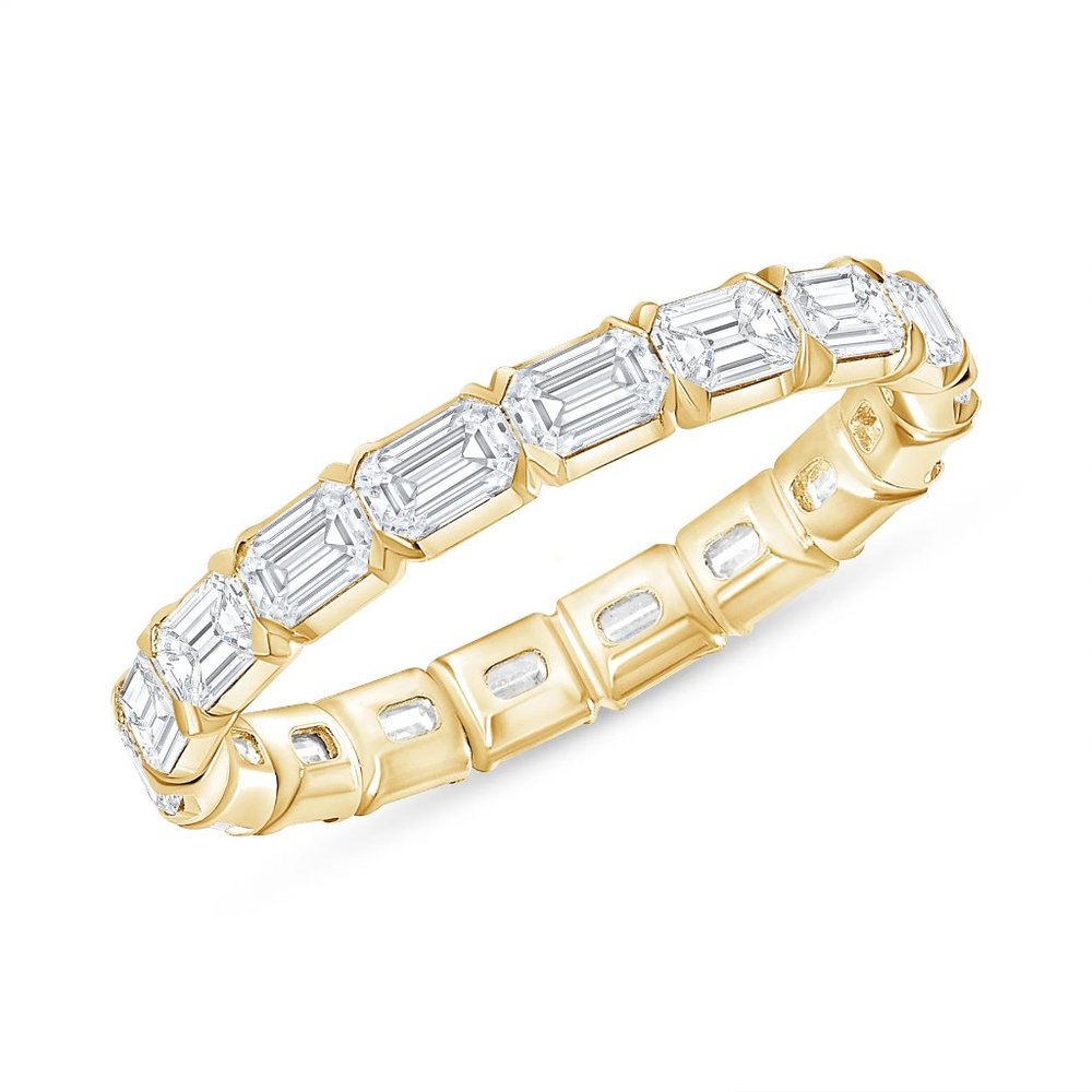 V Prong 14K (or 18k upon request) Gold Emerald Cut Diamond Ring